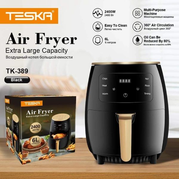 Freidora de Aire Digital 6L Teska | 2400W Potencia Extra Grande